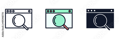 seo icon symbol template for graphic and web design collection logo vector illustration
