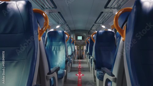 Regional passenger empty train en route to the station