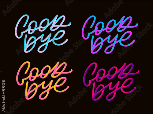 Good bye calligraphic lettering on yellow blot