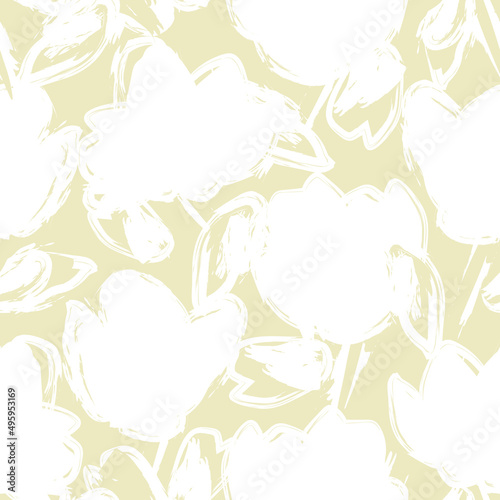 Floral Brush strokes Seamless Pattern Design