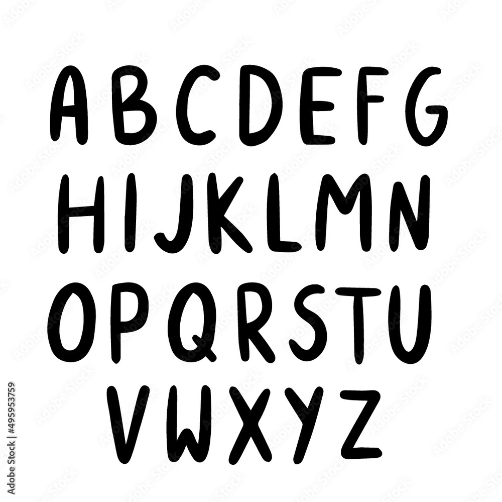 Hand Drawn Vector Bubble Font Hand Drawn Vector Bubble Font
