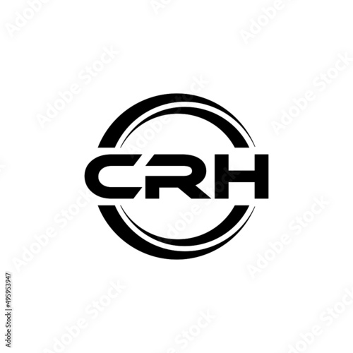 CRH letter logo design with white background in illustrator, vector logo modern alphabet font overlap style. calligraphy designs for logo, Poster, Invitation, etc. photo