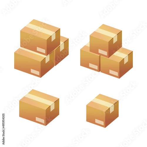 vector cardboard isolated on white background