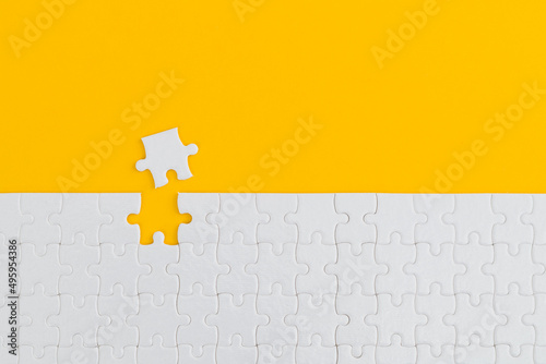 The last piece of jigsaw puzzle photo