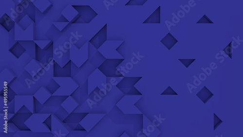 geometric pattern on blue background,abstract high relief triangle,3d rendering