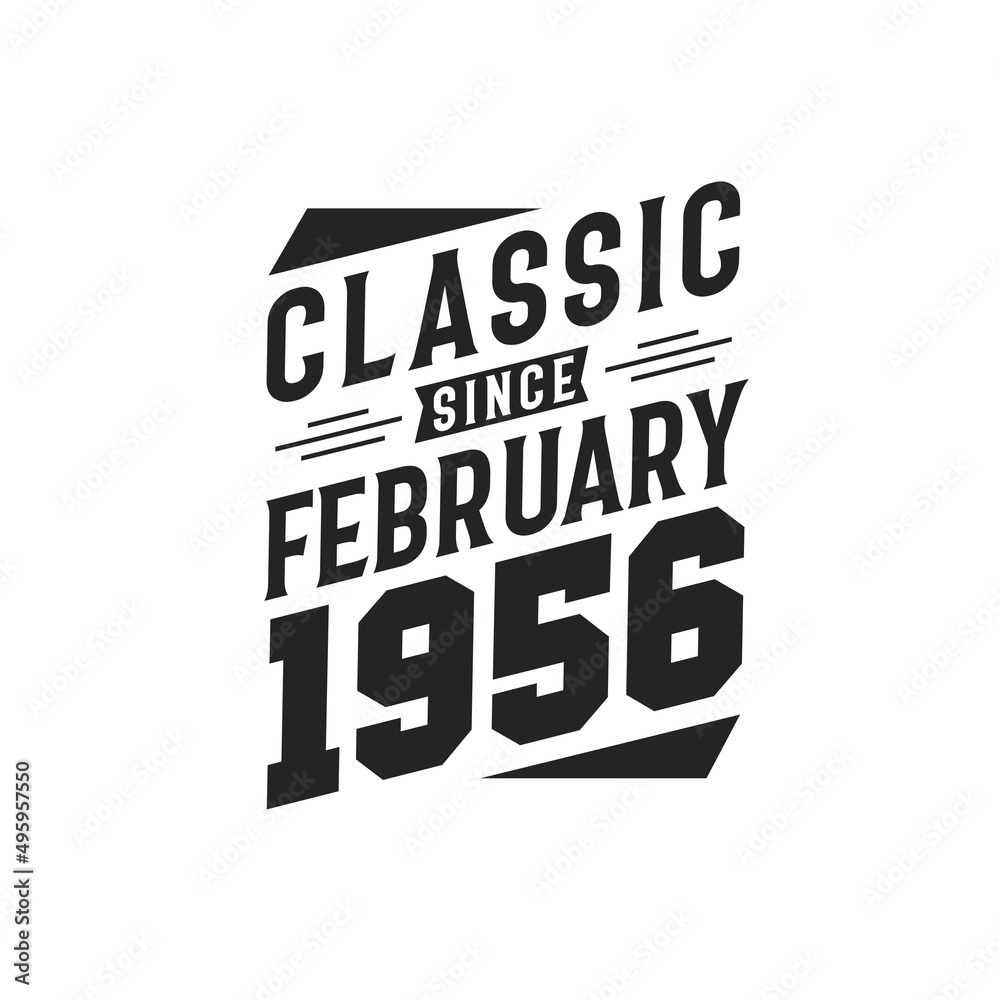 Born in February 1956 Retro Vintage Birthday, Classic Since February 1956