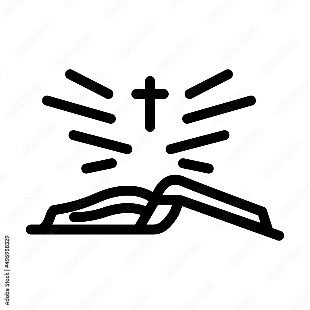 bible holy book line icon vector. bible holy book sign. isolated contour symbol black illustration bible holy book line icon vector. bible holy book sign. isolated contour symbol black illustration
