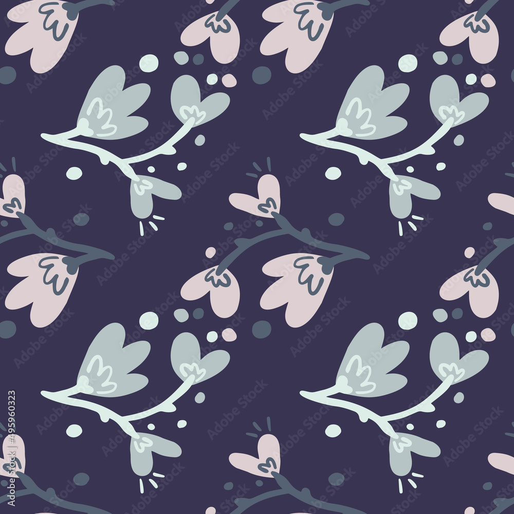 Obraz premium Abstract flowers seamless pattern. Creative floral endless wallpaper.