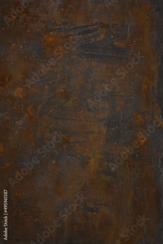 Dark Iron cast iron sheet with patina and rust.