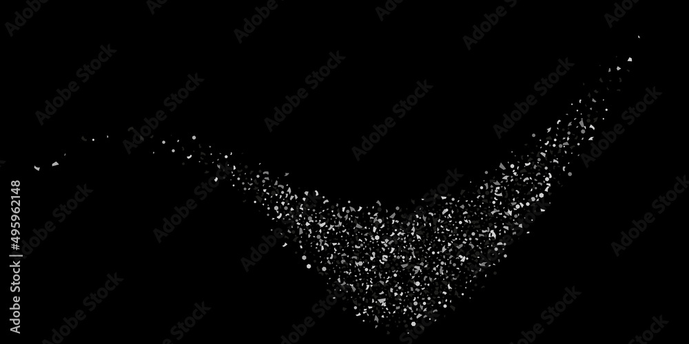 Silver confetti point on a black background. Luxury festive background. Silver grainy abstract texture overflows against a black background. Element of design. Vector illustration, EPS 10. Silver confetti point on a black background. Luxury festive background. Silver grainy abstract texture overflows against a black background. Element of design. Vector illustration, EPS 10.