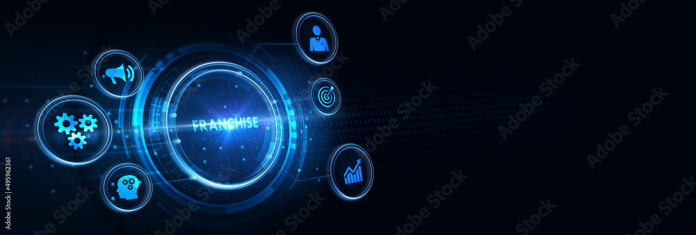 Franchise concept. Business, Technology, Internet and network concept. 3d illustration Franchise concept. Business, Technology, Internet and network concept. 3d illustration