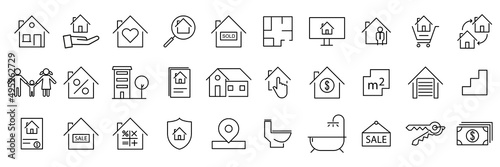 Real estate minimal thin line simple vector illustration