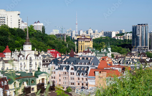 panorama summer beautiful view of the old town Kyiv in Ukraine