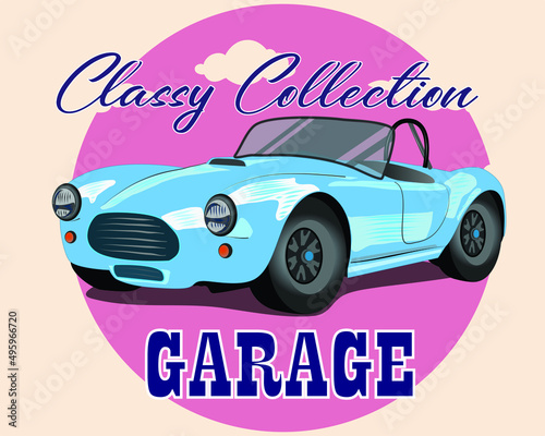 vintage style automobile in vector illustration design for t shirt 3
