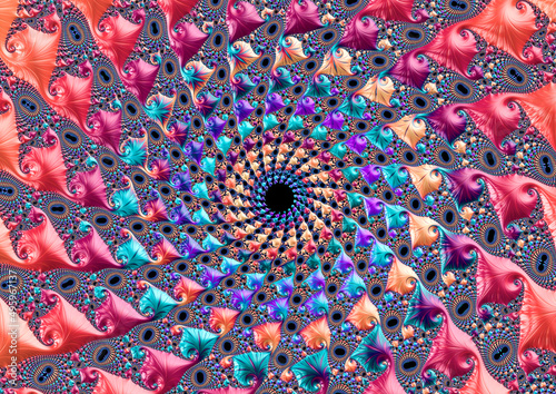 Fototapeta Naklejka Na Ścianę i Meble -  Abstract Swirl fractal background. Wallpapaer background logo geometric beautiful pattern