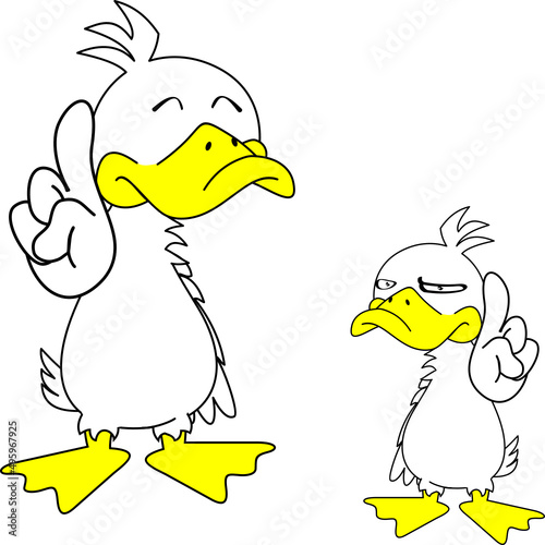 duck character cartoon funny expressions in vector format