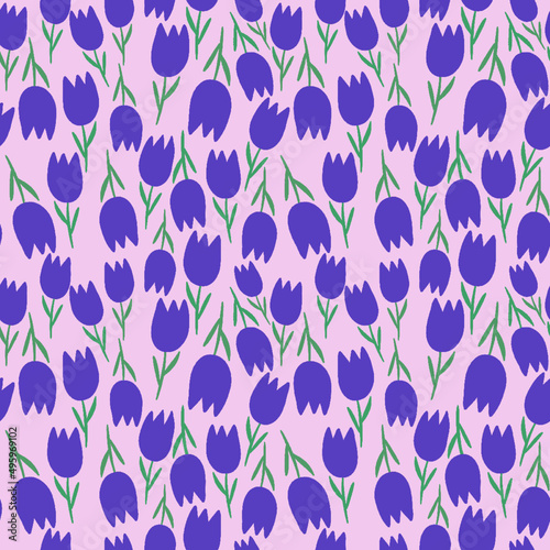 seamless tulips pattern