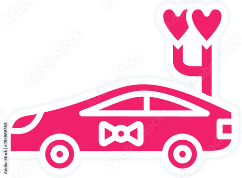 Vector Design Wedding Car Icon Style