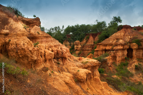 gongoni, called "grand canyon" of west bengal, gorge of red soil, India