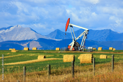 Oil and Gas Rig Pumpjack Alberta Canada photo