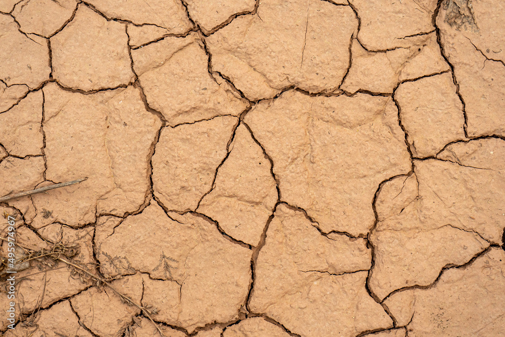 Takyr cracks in dry soil. Cracked alumina.
