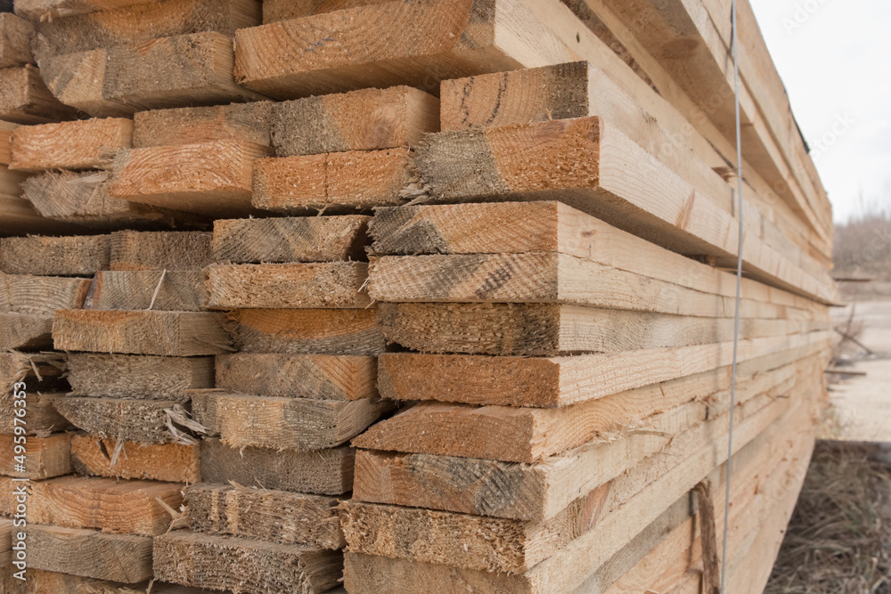 Wood stack storage of timber materials and lumber pile industry Wood stack storage of timber materials and lumber pile industry