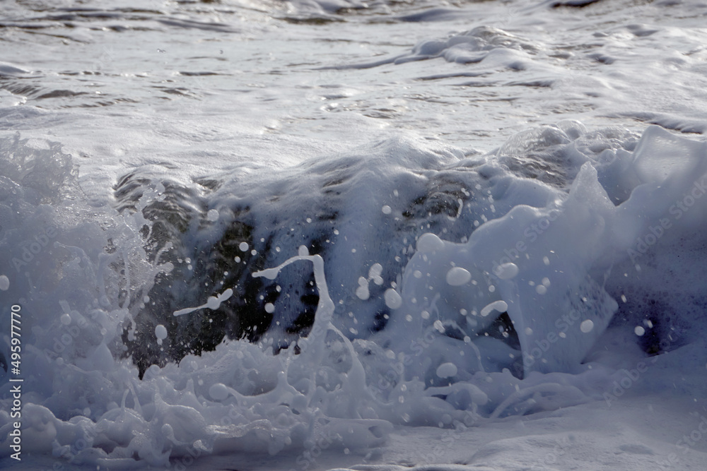 A restless sea. Sea waves. The surf. A restless sea. Sea waves. The surf.