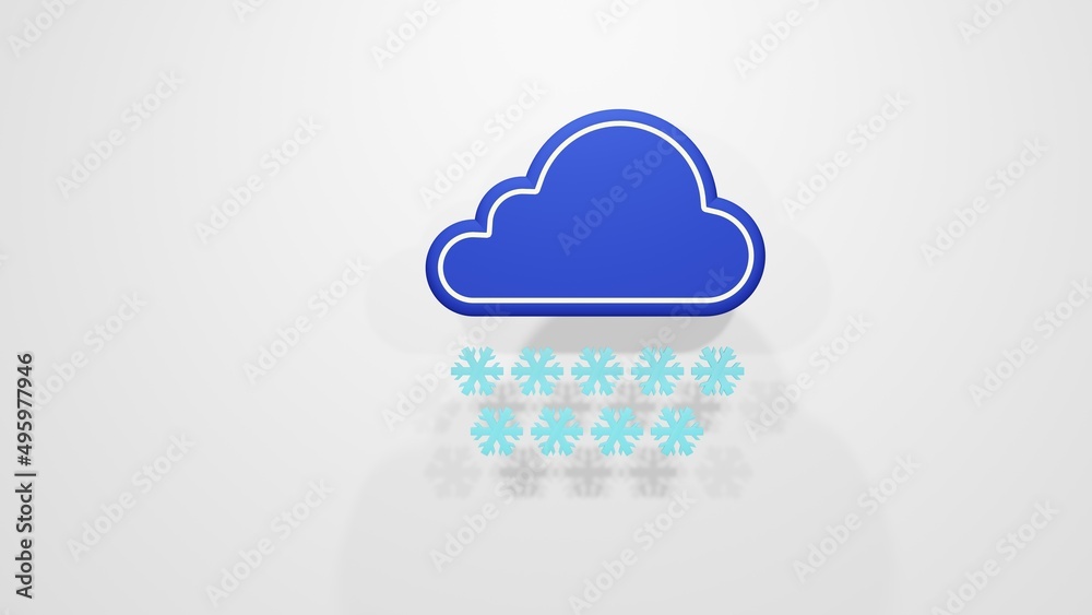 3d icon of a cloud with snow. 3d rendering. Design for weather forecast. 3d icon of a cloud with snow. 3d rendering. Design for weather forecast.