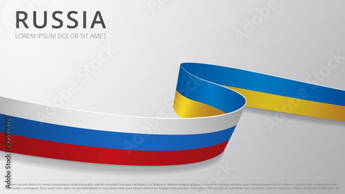 Flag of Russia. Flag of Ukraine. War in Ukraine. Conflict Russia-Ukraine. Peace talks, negotiations. Vector illustration. EPS10.
