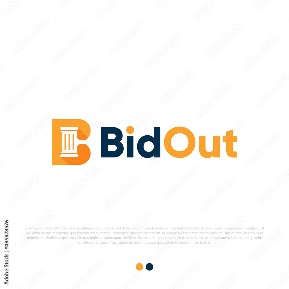 Bid Out Logo design premium vector 