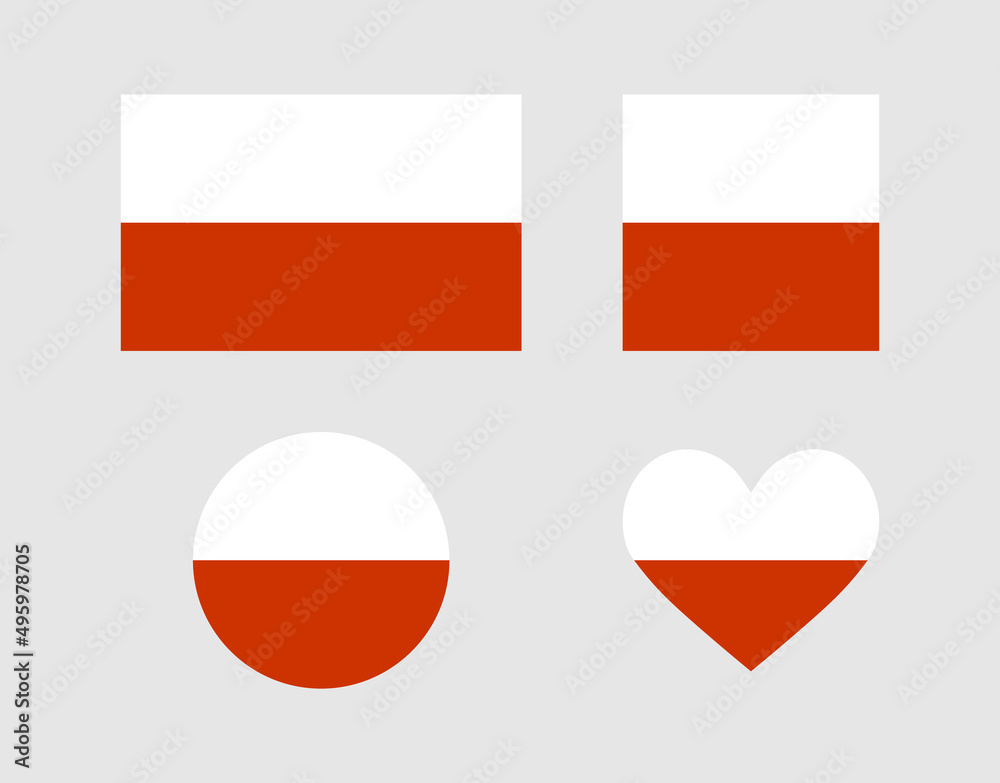 poland set of flags with geometric shapes. Vector illustration. Stock ...