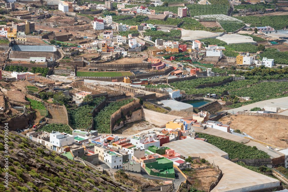 Paisaje rural en el municipio de Galdar en la zona norte de la isla de Gran Canaria