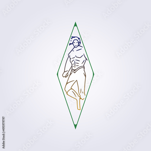 superhero superhuman strongman illustration vector icon symbol logo graphic design simple line art badge