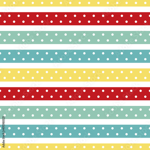 Multicolored stripes with dots. Seamless pattern for any use. Vintage striped background.