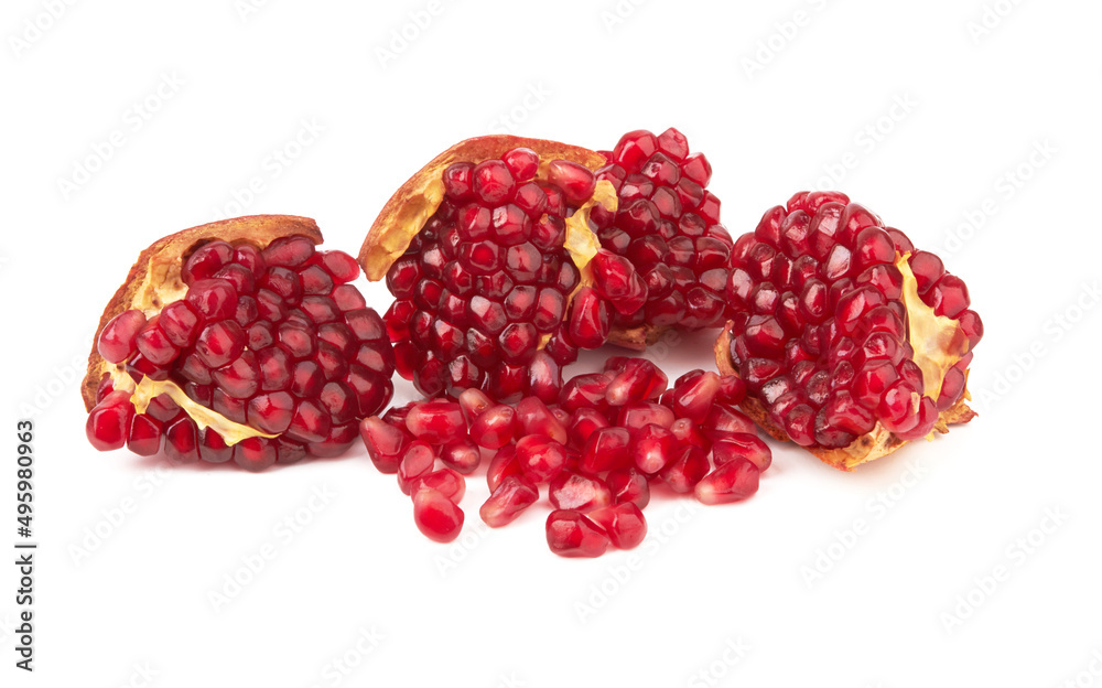 Pomegranate path isolated on a white Pomegranate path isolated on a white