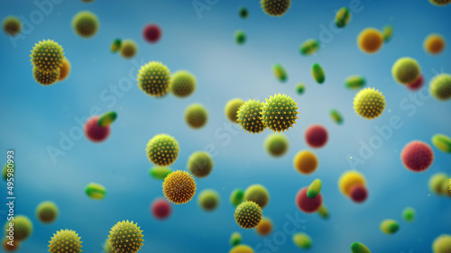 Tableau sur toile Airborne pollen particles are the most common cause of seasonal allergies