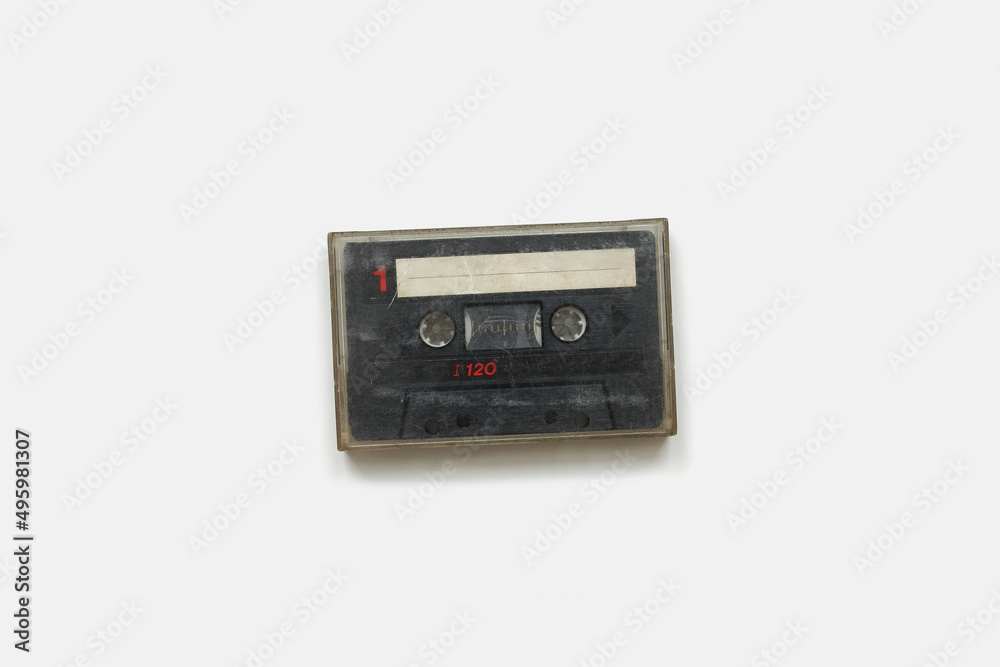 Obraz premium Old audio cassette isolated on white background