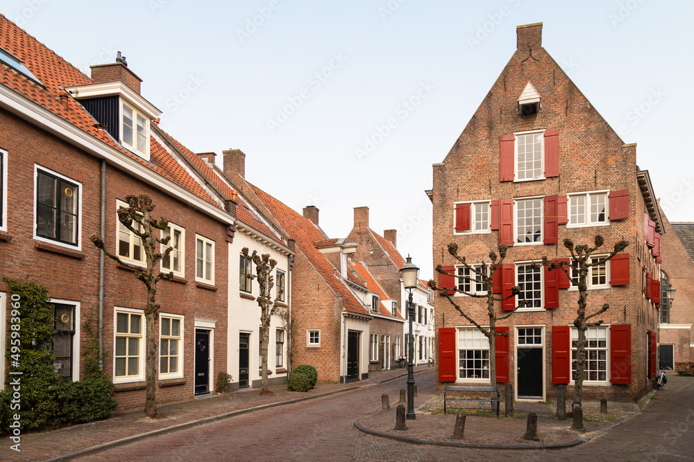 Small street in the center of the historic city of Amersfoort.
