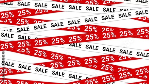 25% discount on holiday and seasonal sales. Promotional offer. Sale for Black Friday. Advertising animation for website, social media posts, stories. Seamless looping. Motion design. Kitnetic typograp