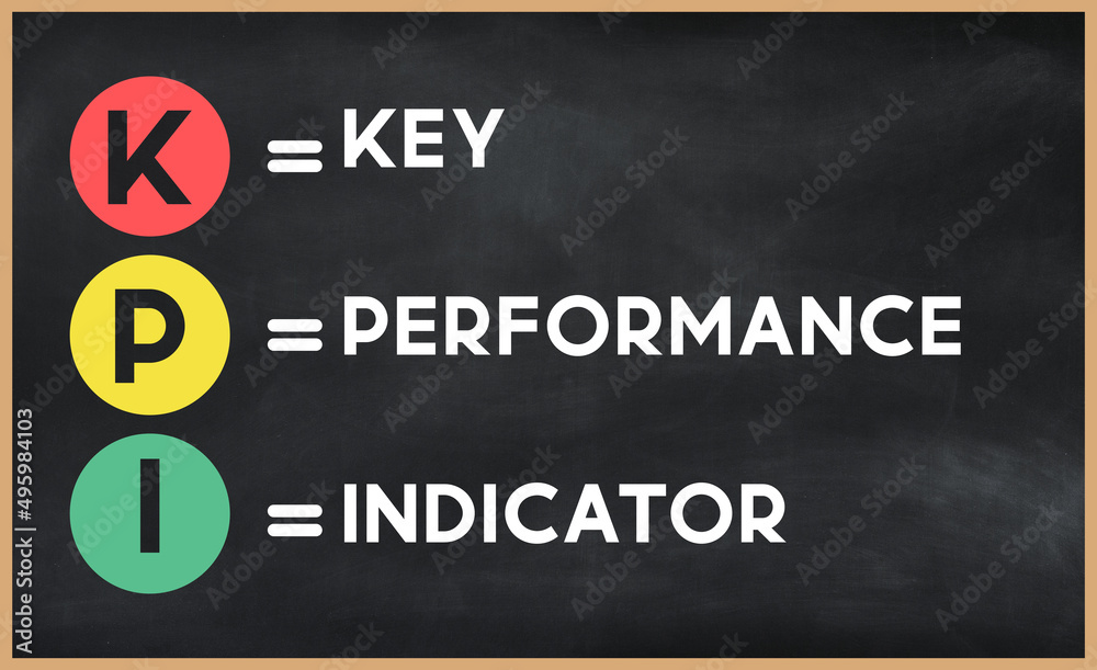 Key performance indicator KPI acronym written on chalkboard, business acronyms. Stock イラスト