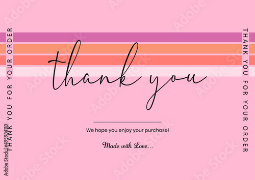 Thank You Card. Thank you for your order. customer thank you card, Thank you for your order card. Vector eps 