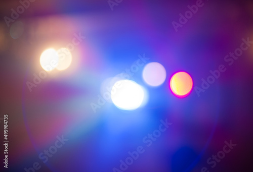 Color disco club light with special effects and laser show