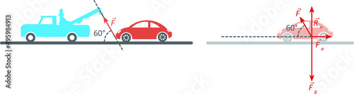 Isolated vector illustration of a car being towed away.