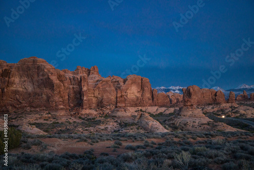 Sunset in Arches National Park located in Utah