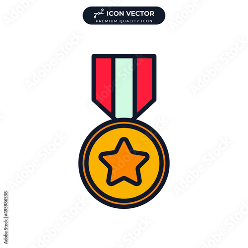 medal icon symbol template for graphic and web design collection logo vector illustration