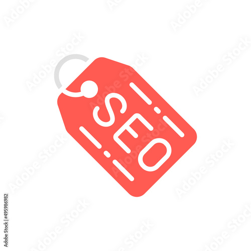 Vector seo tag, label white line icon. Symbol and sign illustration design.