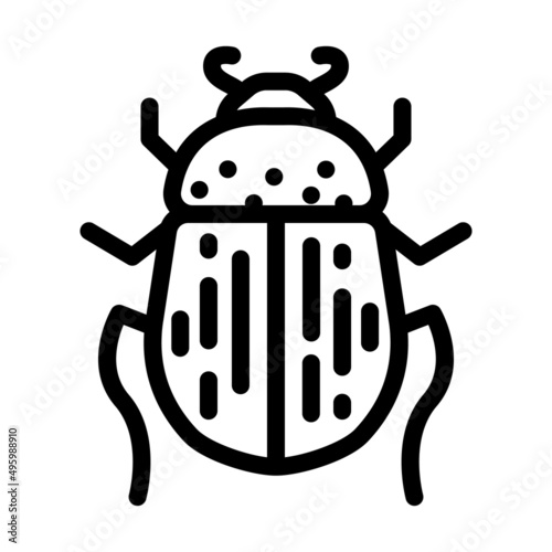 beetle bug egypt line icon vector. beetle bug egypt sign. isolated contour symbol black illustration