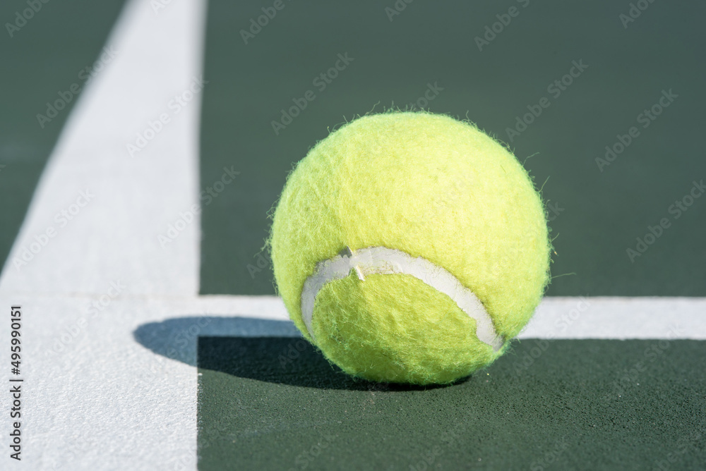 tennis ball by a line
