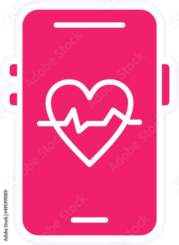 Vector Design Mobile Heart Rate Icon Style