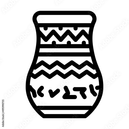 vase egypt line icon vector. vase egypt sign. isolated contour symbol black illustration